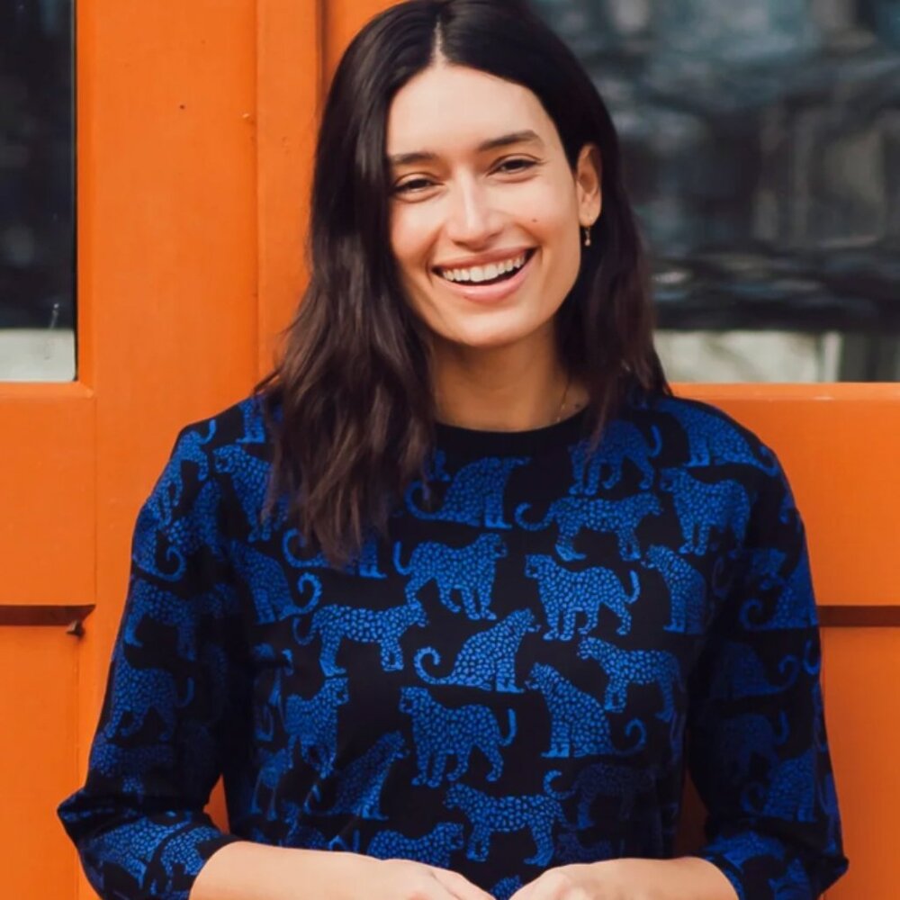 Sugarhill Brighton Ashanti Blue/Black Leopard Dress